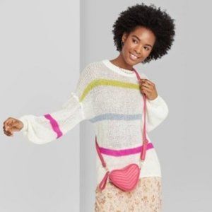 NEW Wild Fable Striped Blouson Lightweight Sweater